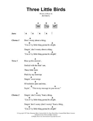  Three Little Birds -  Melody ที่เบาสบายและเนื้อร้องที่ให้กำลังใจอย่างอบอุ่น